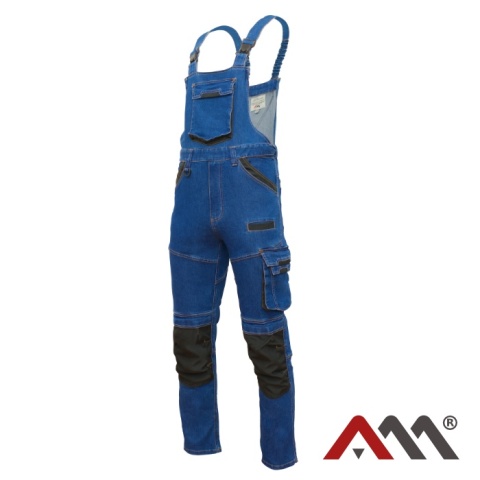 Spodnie ogrodniczki jeans stretch